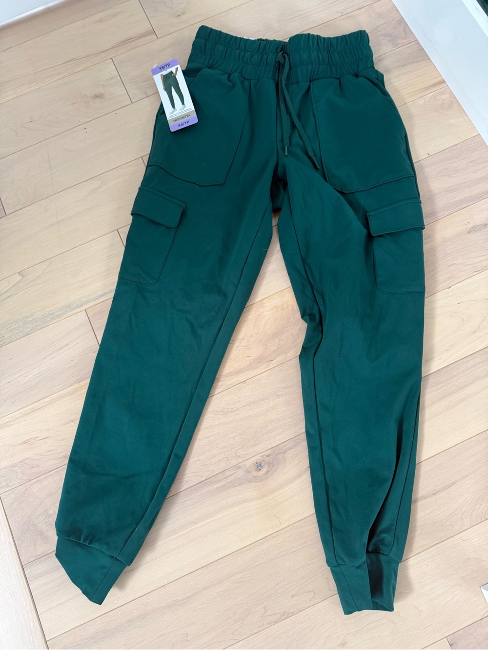 Mondetta Dark Green Cargo Joggers with Drawstring Waist